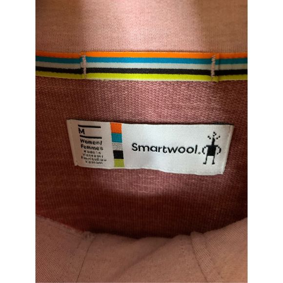 SmartWool 1/2 Zip Pullover Sweatshirt Merino Wool pink Women's size medium - Picture 3 of 10
